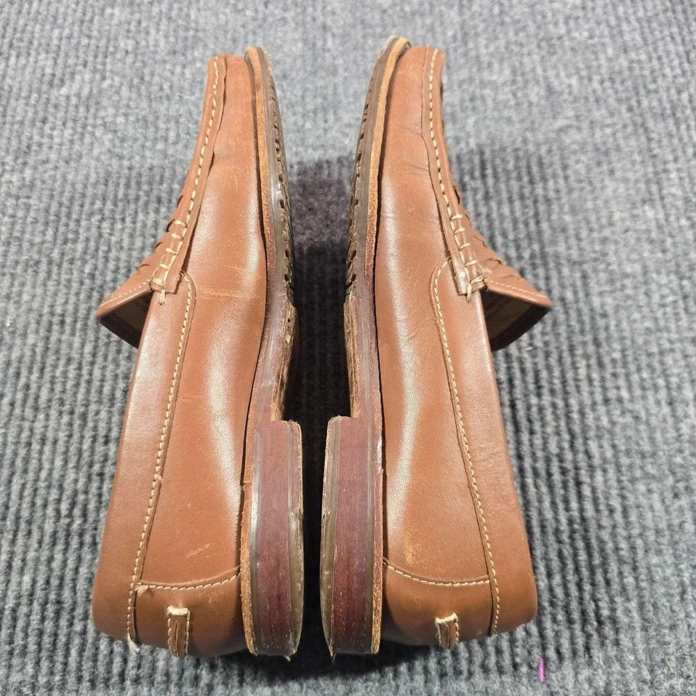 Tommy Bahama Shoes Mens 8 Brown Woven Leather GD Fynn Slip-On Loafers T8750048